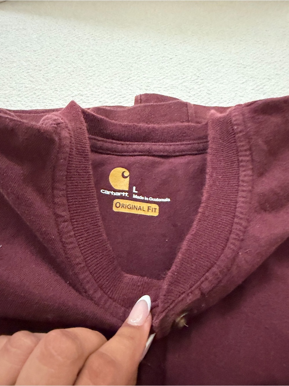 Carhartt Men's Maroon V-Neck Sweater
